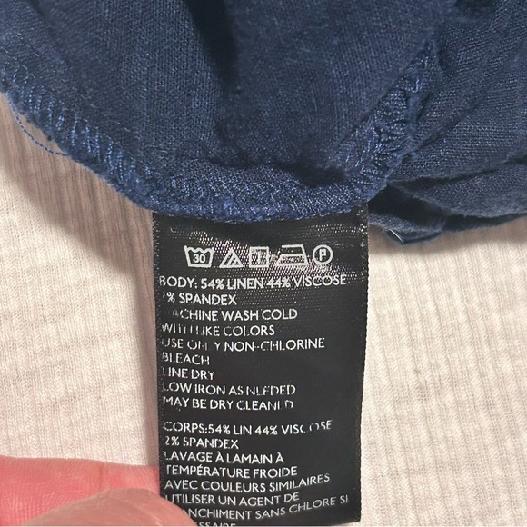 Urban Outfitters Womens Size 0 Blue Sleeveless Linen Blend Open Back‎  Jumpsuit - Picture 5 of 7